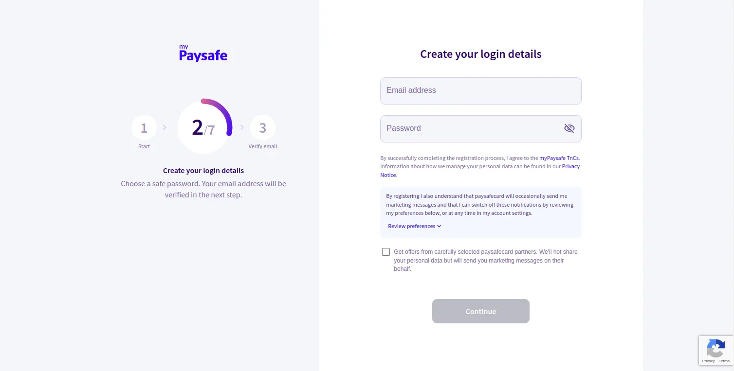 Paysafecard Registration Process 3
