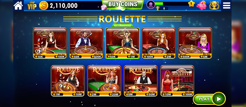 The roulette lobby of 7Heart Casino (4.5-star rating)