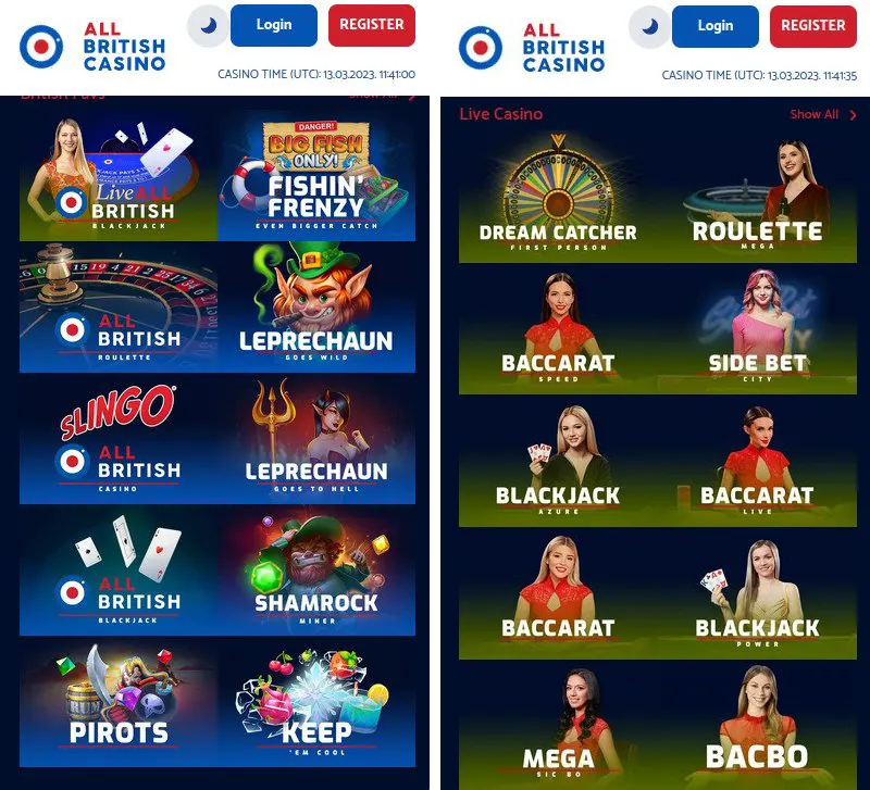 All British mobile casino