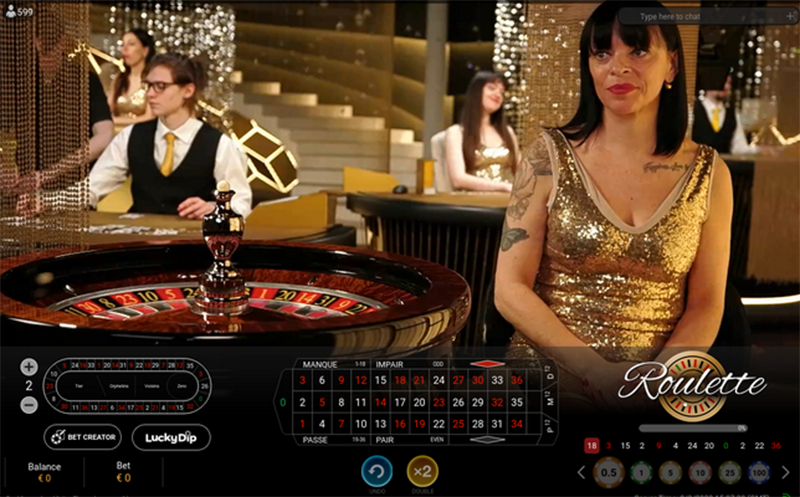 Playing French Roulette with live dealer Patricia